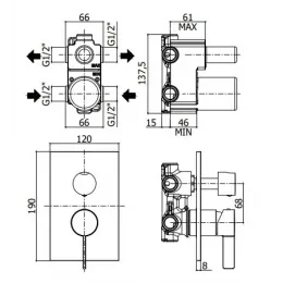 Смеситель для душа Paffoni Rock RO018CR
