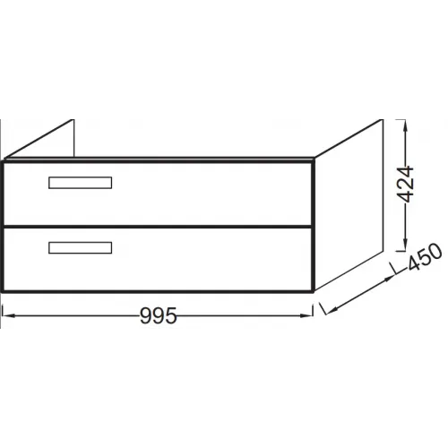 Модуль под раковину Rythmik 99,5х45х42,4 см, малиновый глянцевый, 2 выдвижных ящика EB1304-R3 Jacob Delafon