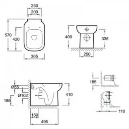 Приставной унитаз Replay 36,5х57 см, без сиденья E4776-00 Jacob Delafon