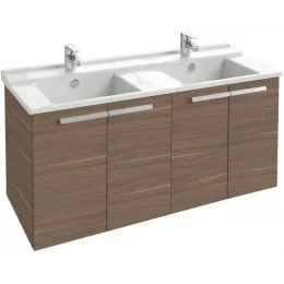 Модуль с раковиной Struktura 120 см, серый антрацит, 4 дверцы, меламиновая полочка, с 2 отверстиями под смеситель, подвесной монтаж EXF112-00+EB1283-N14 Jacob Delafon