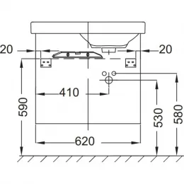Тумба для ванной Vox 3 ящика, квебекский дуб, изогнутые ручки, подвесной монтаж 80х46 см EB2068-R1-E10 Jacob Delafon