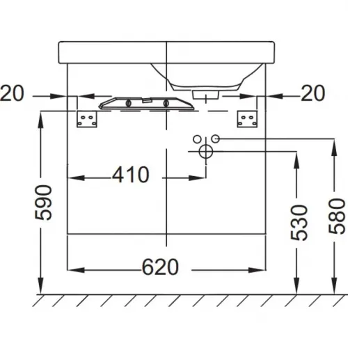 Тумба для ванной Vox 3 ящика, квебекский дуб, изогнутые ручки, подвесной монтаж 80х46 см EB2068-R1-E10 Jacob Delafon