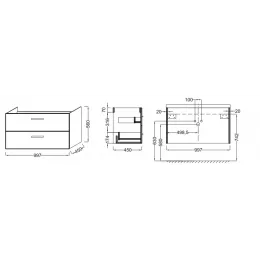 Модуль под раковину Ola 99,6х45х56 см, тёмный дуб EB392RU-NR Jacob Delafon