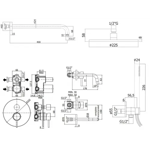 Комплект смесителей PAFFONI Light KITLIG018NO006