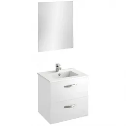 Комплект мебели для ванной Ola 60 см, белый, с 2 ящиками, подвесной монтаж EXS112-00+EB1080-RU+EB390-J5 Jacob Delafon