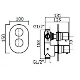 Смеситель с термостатом для душа Plumberia Selection XOT5050CR
