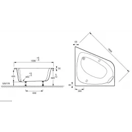 Гидромассажная ванна Odeon Up 140х140 см, с системой energy+, асимметричная E5EN2240RU-00 Jacob Delafon