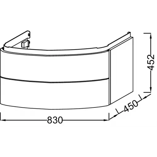 Модуль под раковину Presqu'ile 83х45х45 см, белый блестящий лак, 2 выдвижных ящика EB1104-G1C Jacob Delafon