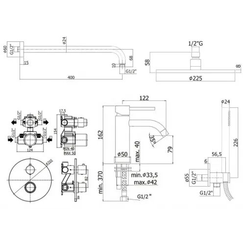 Комплект смесителей PAFFONI Light KITLIQ018NO071