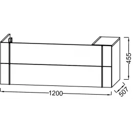 Модуль под раковину Nouvelle Vague 120х50,7х45,5 см, 2 ящика, 1 столешница, аквамарин глянцевый EB3033-G91 Jacob Delafon