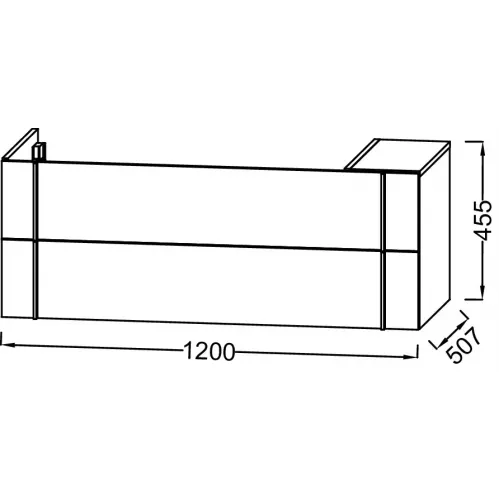 Модуль под раковину Nouvelle Vague 120х50,7х45,5 см, 2 ящика, 1 столешница, аквамарин глянцевый EB3033-G91 Jacob Delafon