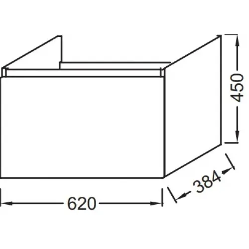 Модуль с раковиной Odeon Up 65 см, квебекский дуб, 1 выдвижной ящик, с левым крылом, подвесной монтаж E4758G-00+EB886-E10 Jacob Delafon