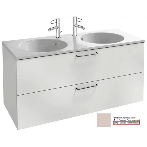 Модуль под раковину Odeon Rive Gauche 120х50,8х56,8 см, 2 ящика, черные ручки, пыльная роза матовый EB2525-R9-M78 Jacob Delafon