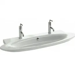 Подвесная раковина Presqu'ile 130х50х10 см, 1 отверстие для смесителя слева, 1 отверстие для смесителя справа, санфарфор E4445-00 Jacob Delafon
