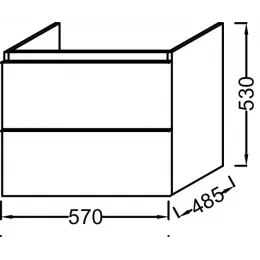 Модуль под раковину Odeon Up 57х48,5х53 см, 2 ящика, темно-синий глянцевый EB878-G98 Jacob Delafon