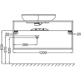 Модуль под раковину Nouvelle Vague 120х51,2х46,8 см, фактурный дуб, 2 выдвижных ящика EB3041-E73 Jacob Delafon