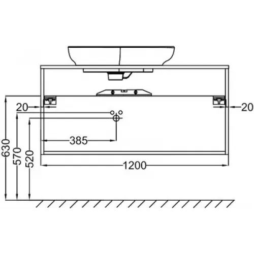 Модуль под раковину Nouvelle Vague 120х51,2х46,8 см, фактурный дуб, 2 выдвижных ящика EB3041-E73 Jacob Delafon