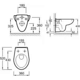 Комплект с инсталляцией Brive с микролифтом E4345G-00+E70014-00+713386 Jacob Delafon