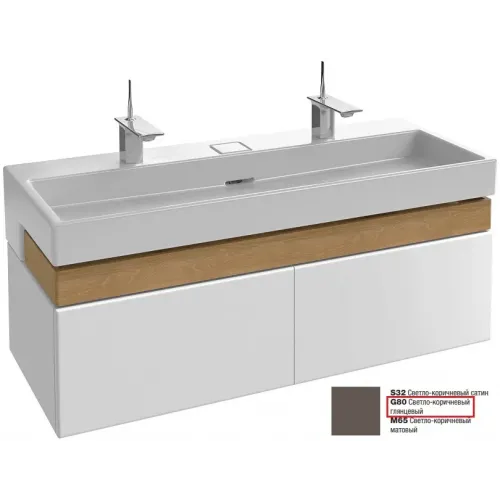 Модуль под раковину Terrace 120х48х38 см, светло-коричневый глянцевый, верхний ящик из цельного дерева, система push-to-open EB1188-G80 Jacob Delafon