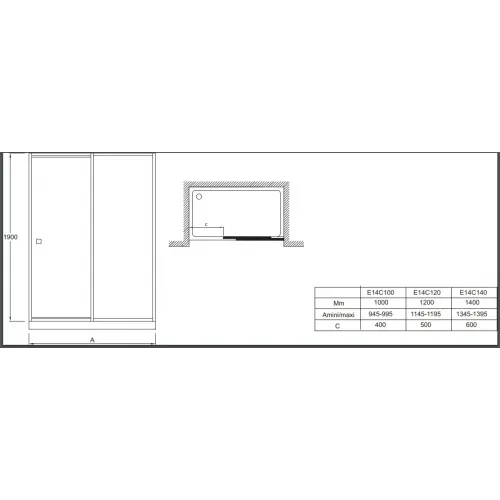 Душевая дверь Serenity 120х190 см, 6 мм E14C120-GA Jacob Delafon