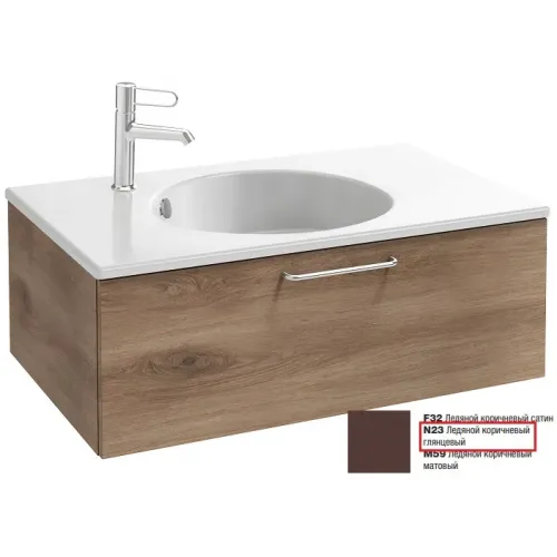 Модуль под раковину Odeon Rive Gauche 80х50,8х28,3 см, 1 ящик, ручка хром, ледяной коричневый глянцевый EB2515-R5-N23 Jacob Delafon