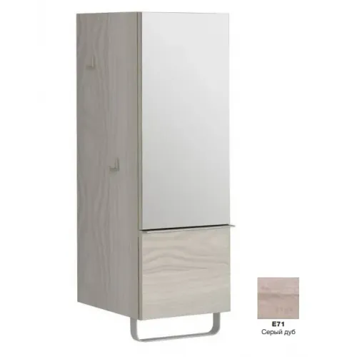 Шкаф Odeon Up 35х34х96 см, серый дуб, 1 ящик, 2 полки, 1 зеркальная дверца, шарниры справа EB893D-E71 Jacob Delafon