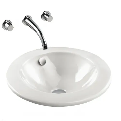 Накладная раковина Ronde 47х47х12 см, c заглушкой для переливного отверстия, санфарфор E1183-00 Jacob Delafon