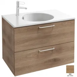 Модуль под раковину Odeon Rive Gauche 80х50,8х56,8 см, 2 ящика, дуб табак, ручки - белый EB2522-R6-E52 Jacob Delafon