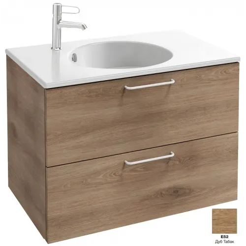 Модуль под раковину Odeon Rive Gauche 80х50,8х56,8 см, 2 ящика, дуб табак, ручки - белый EB2522-R6-E52 Jacob Delafon