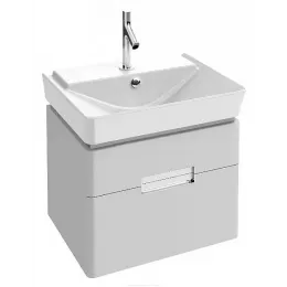 Модуль с раковиной Reve 60 см, 2 ящика, плавное закрытие, плавное закрытие, встроенные ручки, белый лак, подвесной монтаж E4802-00+EB1134-G1C Jacob Delafon