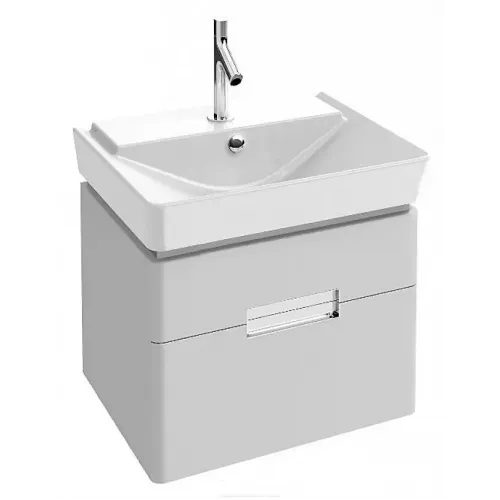 Модуль с раковиной Reve 60 см, 2 ящика, плавное закрытие, плавное закрытие, встроенные ручки, белый лак, подвесной монтаж E4802-00+EB1134-G1C Jacob Delafon