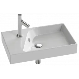 Подвесная раковина Formilia Rythmik 60х37х8,5 см, с 1 отверстием для смесителя слева, гладкая нижняя поверхность, санфарфор EXR112-Z-00 Jacob Delafon