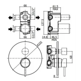 Смеситель для душа Paffoni Light LIG018BO