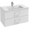 Модуль под раковину Vox 80х46х45,2 см, изогнутая ручка, белый блестящий, 2 выдвижных ящика EB2078-R1-G1C Jacob Delafon