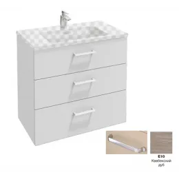 Тумба для ванной Vox 3 ящика, квебекский дуб, изогнутые ручки, подвесной монтаж 80х46 см EB2068-R1-E10 Jacob Delafon