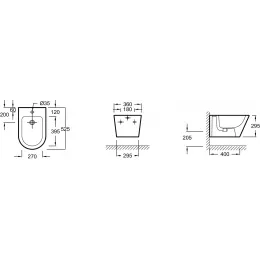 Биде Rodin+ 36х52,5 см, без обода, подвесное, без крышки EMJ0002-00 Jacob Delafon