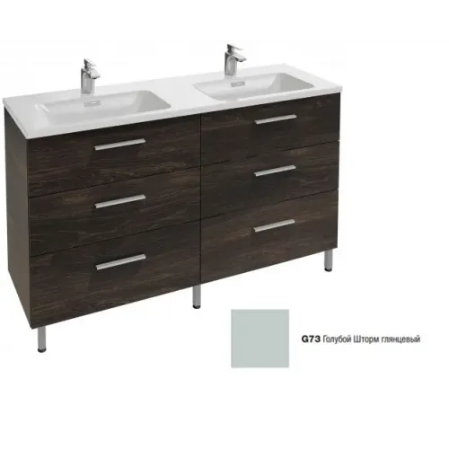 Модуль под раковину Vox 140х46х73,4 см, 6 ящиков, голубой шторм глянцевый, угловые ручки EB2090-R3-G73 Jacob Delafon