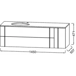 Модуль под раковину Nouvelle Vague 145х51,2х46,8 см, аквамарин матовый EB3044-M43 Jacob Delafon