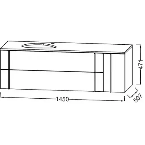Модуль под раковину Nouvelle Vague 145х51,2х46,8 см, аквамарин матовый EB3044-M43 Jacob Delafon