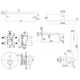 Комплект смесителей PAFFONI Light KITLIG019BO045
