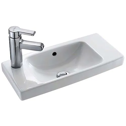 Подвесная раковина Odeon Up 50х22х9,5 см, одно отверстие для смесителя слева, санфарфор E4701L-00 Jacob Delafon