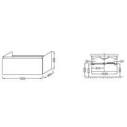 Модуль под раковину Odeon Up 102х48,5х45 см, серый антрацит, с бельевой корзиной EB883-N14 Jacob Delafon