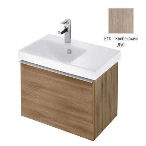 Модуль с раковиной Odeon Up 65 см, квебекский дуб, 1 выдвижной ящик, с правым крылом, подвесной монтаж E4757G-00+EB886-E10 Jacob Delafon