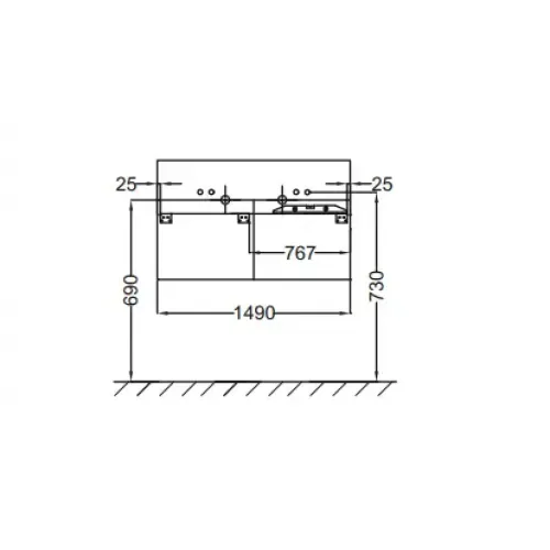 Модуль под раковину Terrace 150х48х38 см, ледяной коричневый глянцевый, верхний ящик из цельного дерева, система push-to-open EB1189-N23 Jacob Delafon