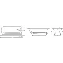 Чугунная ванна Archer 170х80 см, отдельностоящая, с отв. для ручек, антискользящее покр. E6D907-0 Jacob Delafon