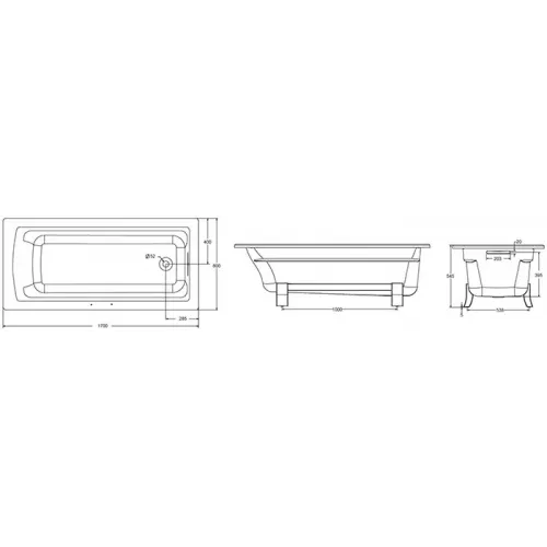 Чугунная ванна Archer 170х80 см, отдельностоящая, с отв. для ручек, антискользящее покр. E6D907-0 Jacob Delafon