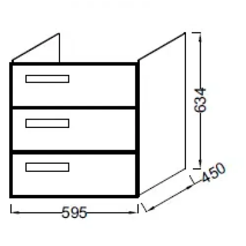 Модуль под раковину Rythmik 59,5х45х63,4 см, арлингтонский дуб, 3 выдвижных ящика, 4 ящичка для хранения EB1307-E70 Jacob Delafon