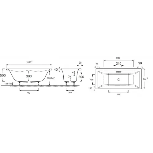 Гидромассажная ванна Evok 180х80 см, левосторонняя, с системой energy+ E5EN214LRU-00 Jacob Delafon