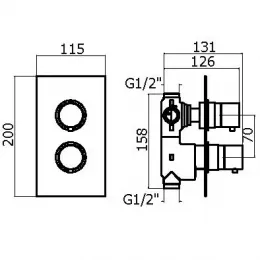 Смеситель с термостатом для душа Plumberia Selection XOT5030NO