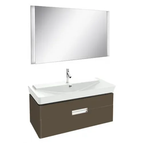 Комплект мебели для ванной Reve 120 см, светло-коричневый лак, 2 выдвижных ящика, полотно, подвесной монтаж E4800-00+EB577-NF+EB1137-G80 Jacob Delafon